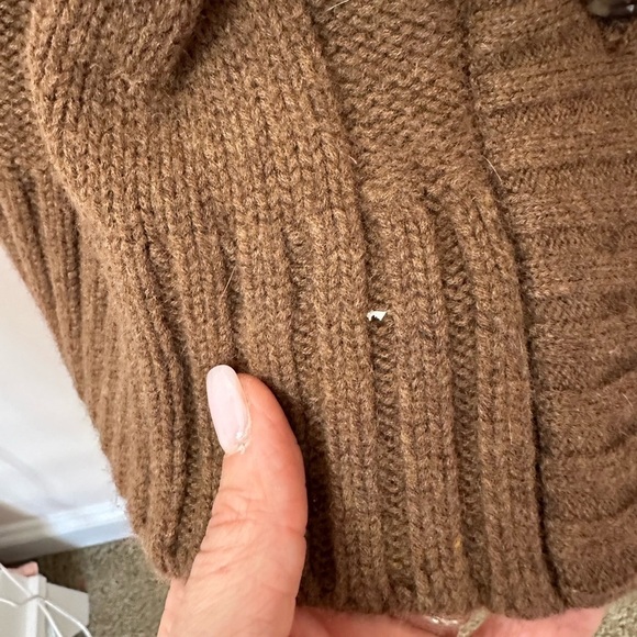 Vintage J McLaughlin cable knit long Cardigan Brown size S - Picture 10 of 10